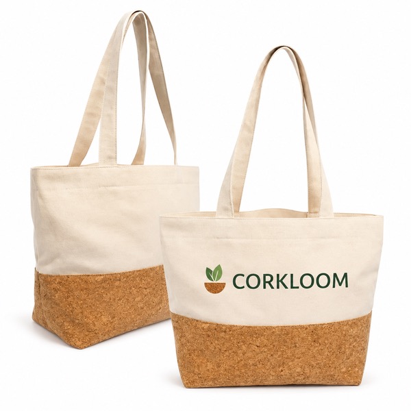 Eco Friendly Cork Canvas Tote 7.87 x 4.7 x 10.63