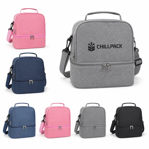 Hot And Cold Student Lunch Carrier With Clear Card Layer