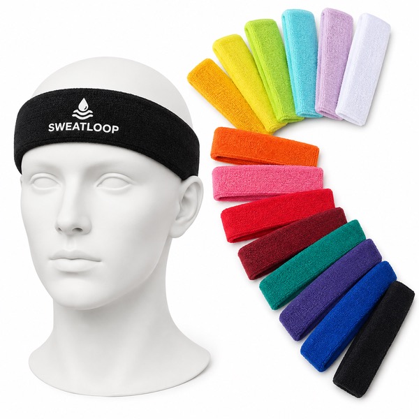 Sweat Wicking Polyester Cotton Athletic Headband