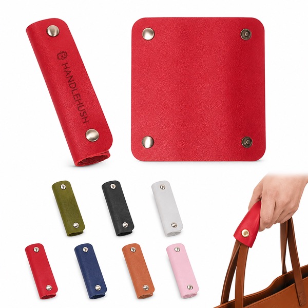 Handbag Handle Cover with Brass Snap Buttons