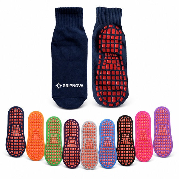 Combed Cotton Adult Grip Socks for Yoga and Trampoline