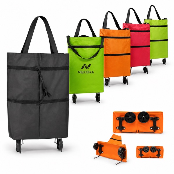 Wheeled 600D Oxford Foldable Shopping Tote