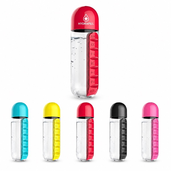 20-Ounce Water Bottle With 7-Day Pill Organizer