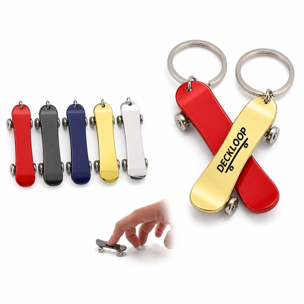Custom Logo Zinc Alloy Fingerboard Keychain