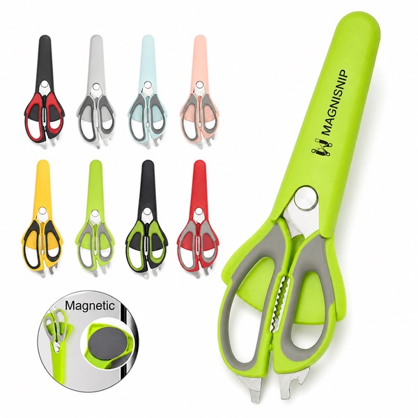 Food Safe Stainless Steel Scissors With 7.5 Inch Sheath — Stainless Steel — Green