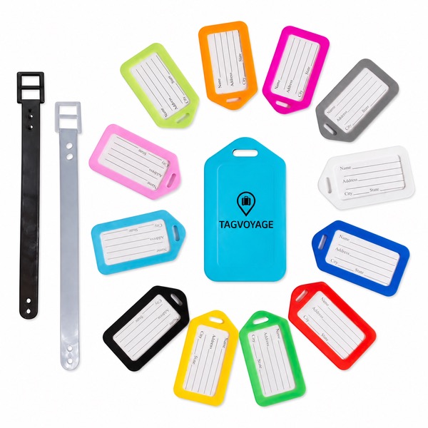 Dual-Buckle PP Luggage Tag with Secure Pull-Out Card