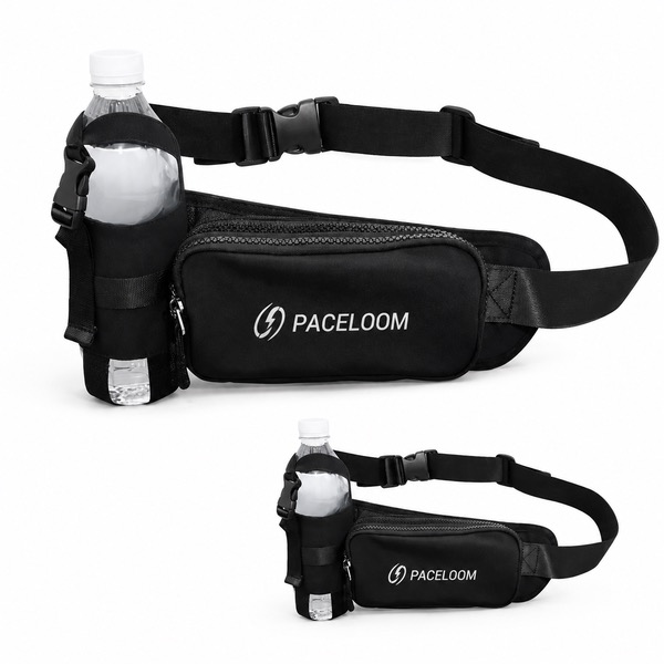 Running Waist Pack with 3.54 and 2.76 Inch Options — Oxford — Black