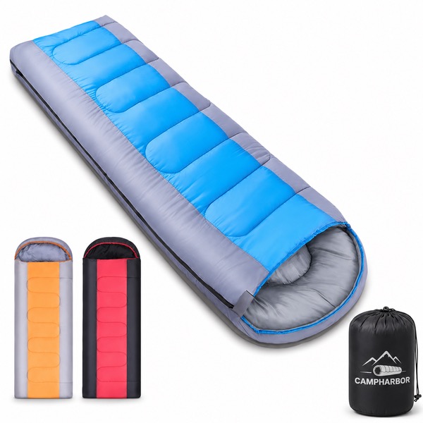 190T Pongee Lined Adult Sleeping Bag with Hollow Cotton Fill