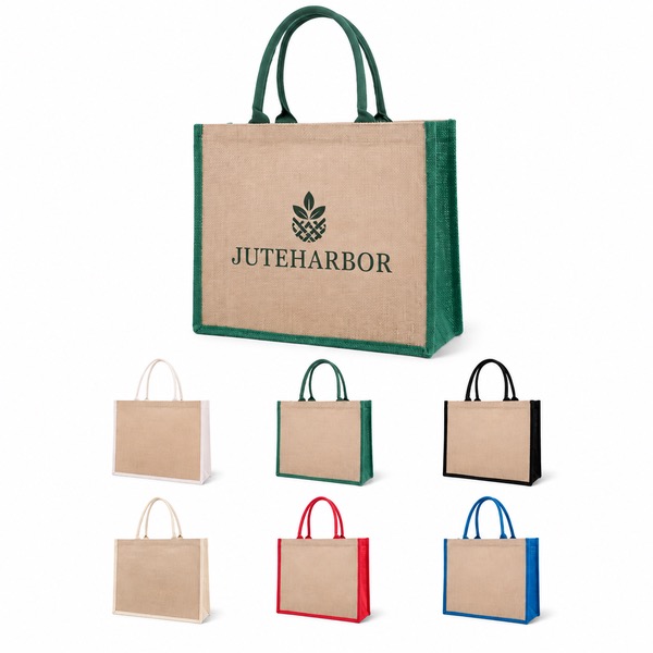 Natural Jute Promotional Tote Bag With Any Color Logo