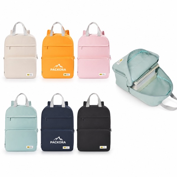 Compact Foldable Backpack with Custom LOGO Printing — Oxford — Yellow