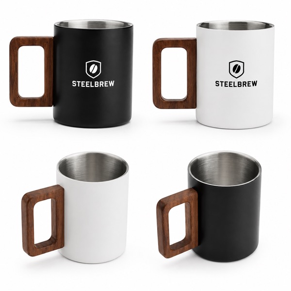 5 OZ Coffee Cup with Walnut Handle