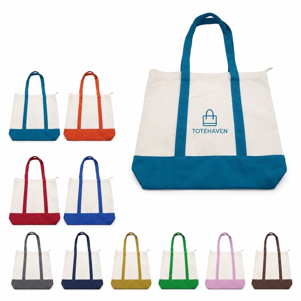 Roomy Canvas Travel Tote 13.8 x 17.7 x 3.9 Inch