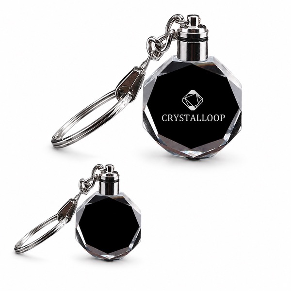 Crystal Promotional Keychain Pendant, 1.2 x 4.3 Inch
