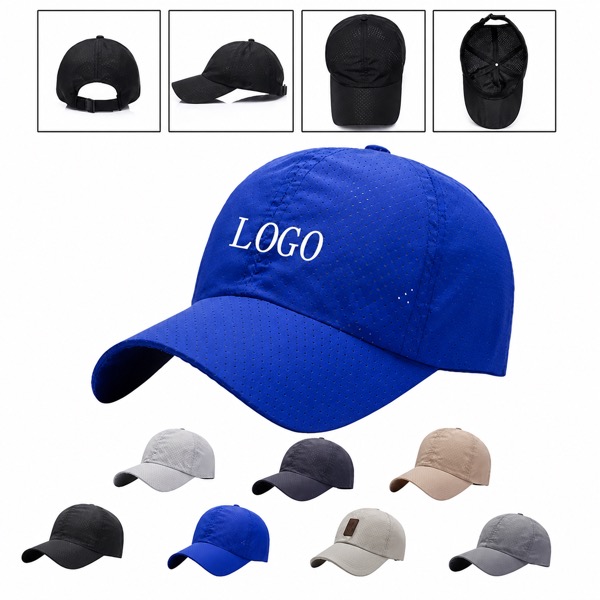 Breathable Baseball Cap Made with Quick Drying Fabric — Fabric — Blue