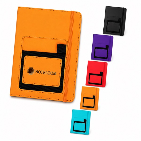 Custom Logo Imitation Leather Elastic Notebook — Leather — Yellow