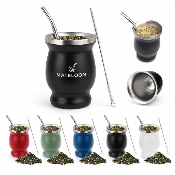 Double Wall 8 Oz Yerba Mate Drinking Cup