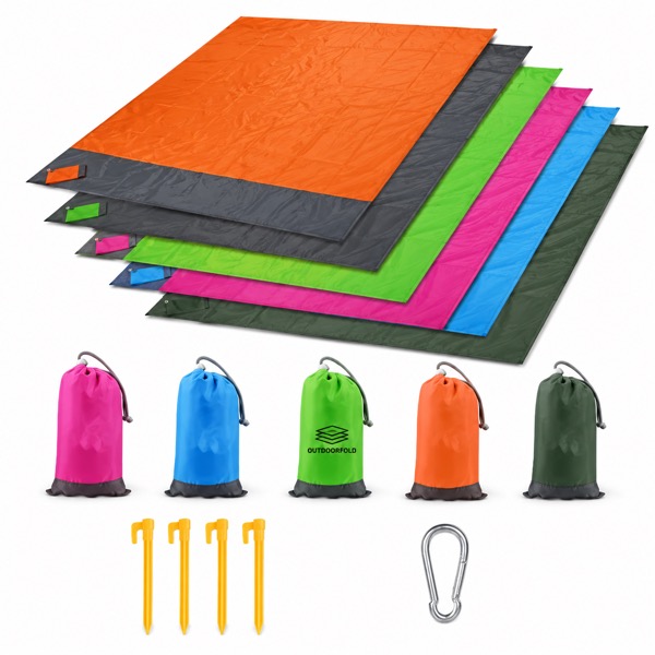 Tear Resistant 210T Polyester Beach Mat With Bag