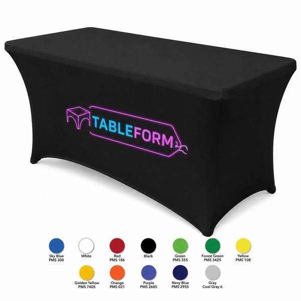 4FT Stretch Polyester Fitted Cover for Tables — Polyester — Custom Color