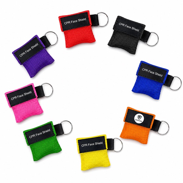 CPR Rescue Mask in Nylon Keychain Pouch