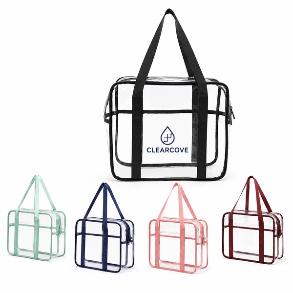 Transparent Waterproof Makeup Organizer With Double Zippers