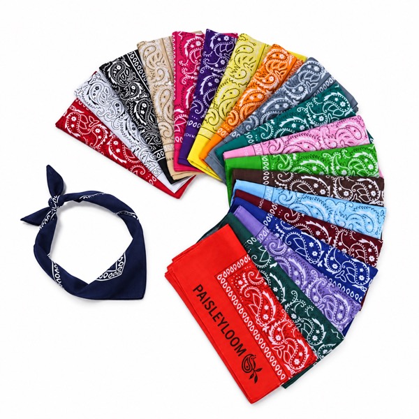 Soft Polyester Square Scarf with Full Color Paisley