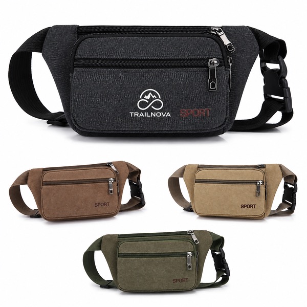 Canvas Crossbody Fanny Pack with Spacious Compartment