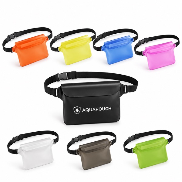 PVC Translucent Waterproof Waist Pouch with Triple Zip Lock