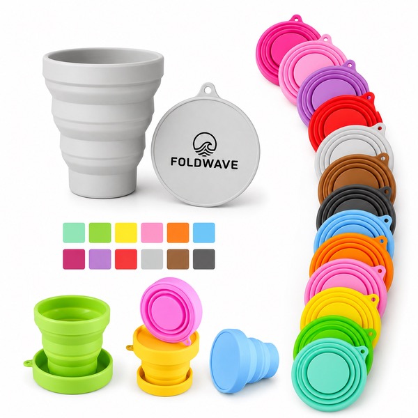 Reusable 150ML Silicone Folding Cup with Carabiner