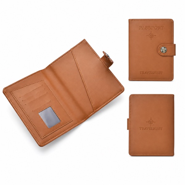 Vintage Style PU Leather Travel Document Holder