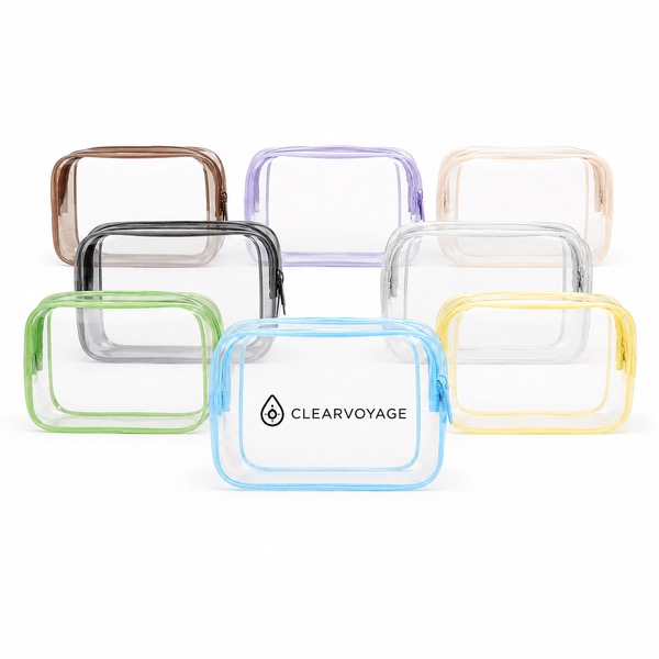 Clear Waterproof PVC Daily Essentials Organizer — Pvc — Green