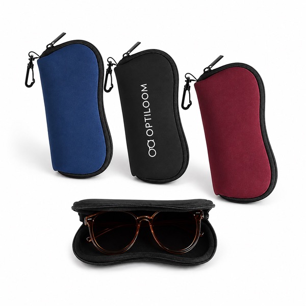 Soft Neoprene Glasses Case for Standard Sunglasses — Plastic — Black