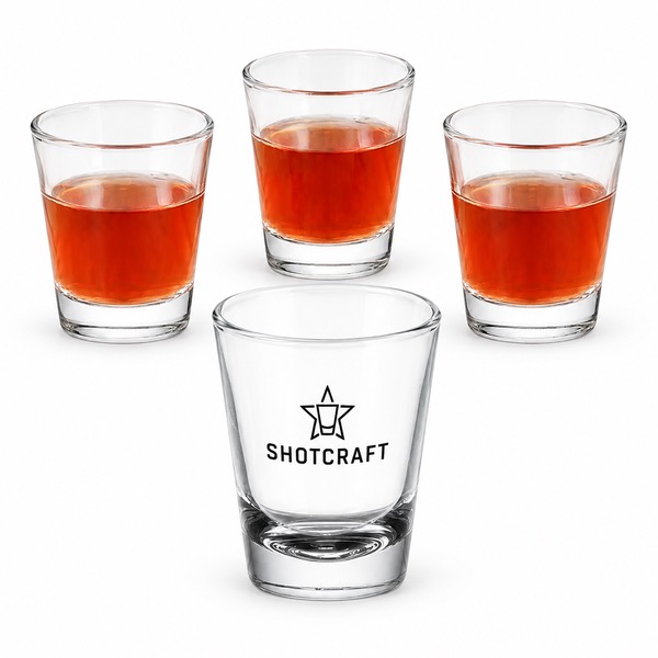 2oz Clear Glass Shot Cups with Heavy Base