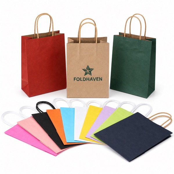 Durable White Kraft Gift Bags For Parties