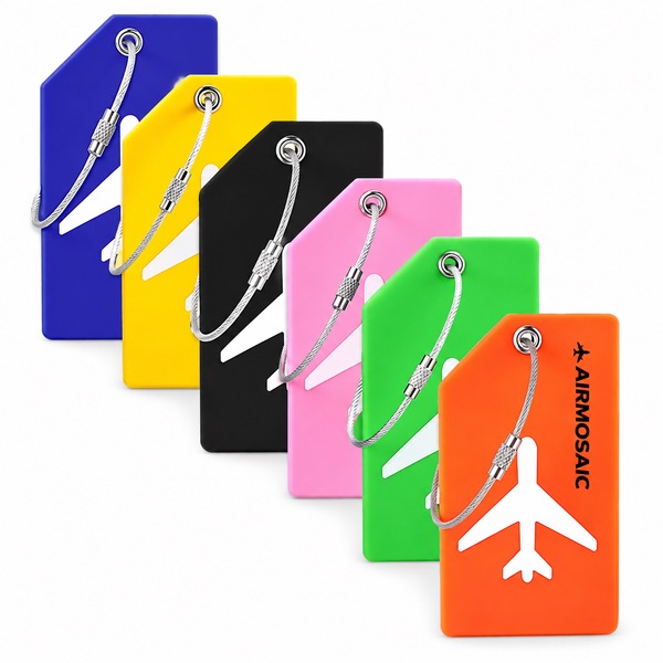 Bright Silicone Travel Luggage Tag with Metal Strap