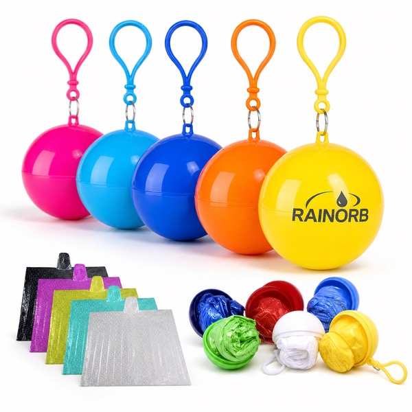 One Size Waterproof Poncho in 2.6 Inch Ball