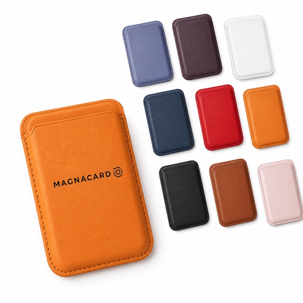 7 x 2.6 x 0.3in Leather Magnetic Card Holder