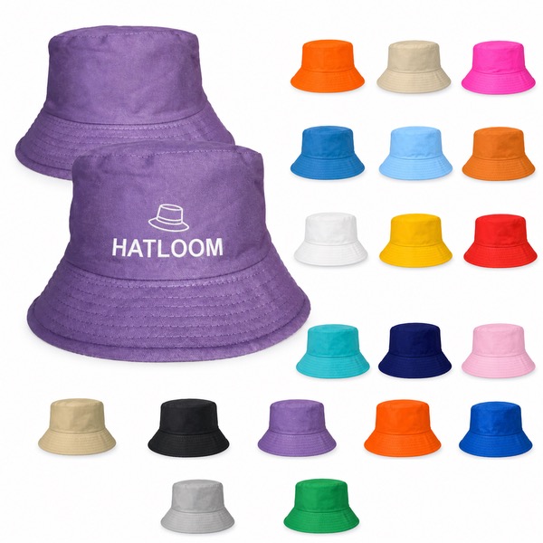 Personalized Cotton Bucket Hat with Logo — Cotton — Red