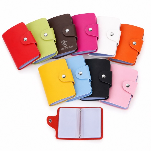 Compact Credit Card Holder With 10 PVC Sleeves