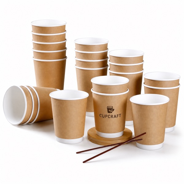 Double Layer 16oz Kraft Paper Hot Cups — Paper — Kraft