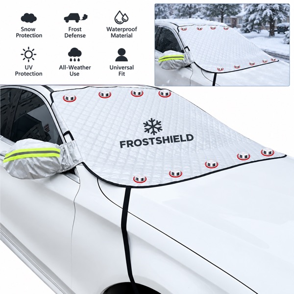 5 Layer Car Windshield Cover for Snow Frost and Ice