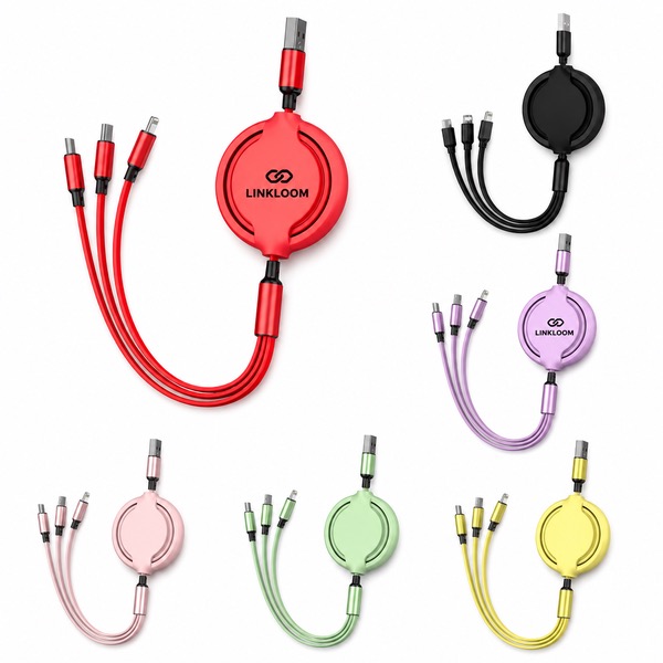 Soft Silica Gel 3 in 1 USB Charging Cable