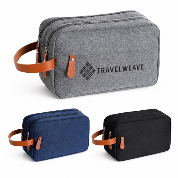 Water Resistant Nylon Shaving Kit and Makeup Bag