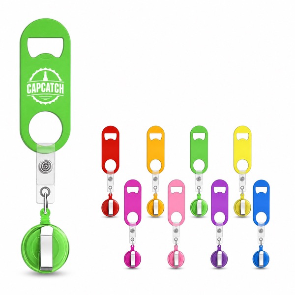 Flat Retractable Beer Opener with One Hand Use — Abs — Red