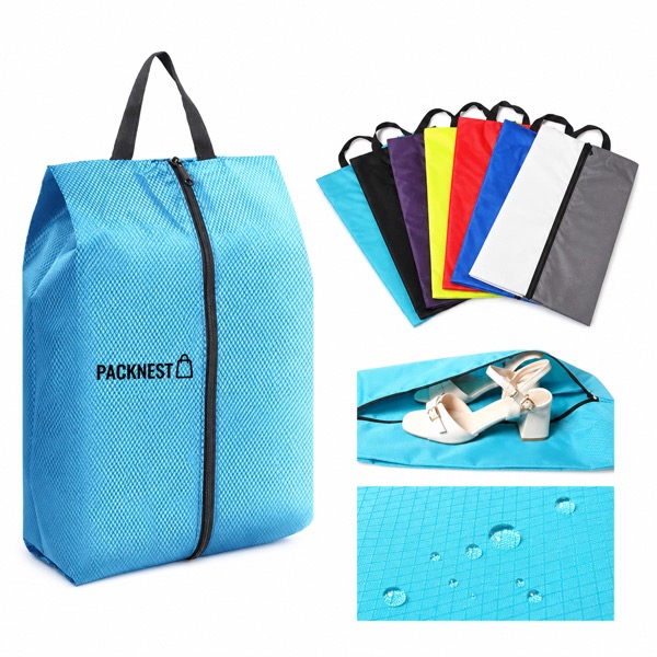 Heavy-Duty Oxford Shoe Bag with Leather Handle