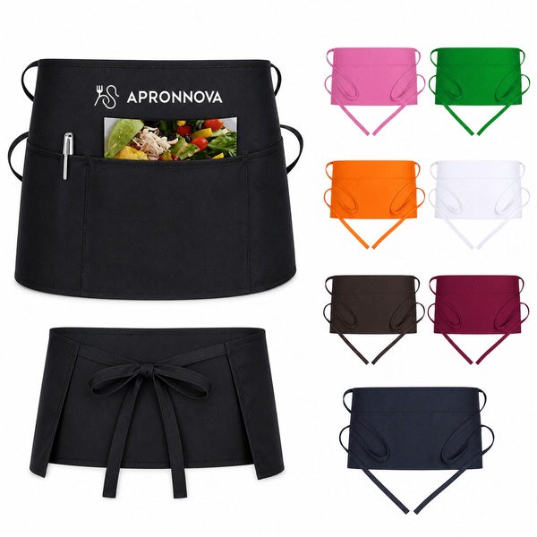 Restaurant Waitstaff Half Apron Two Pockets