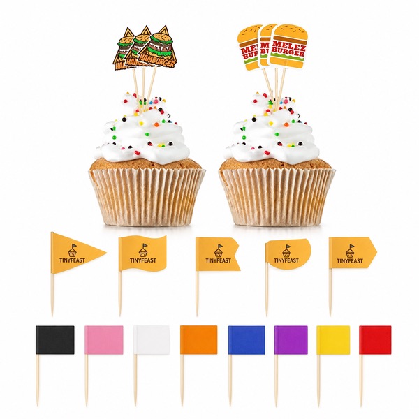 Custom Shape 2.5 Inch Printed Food Flags
