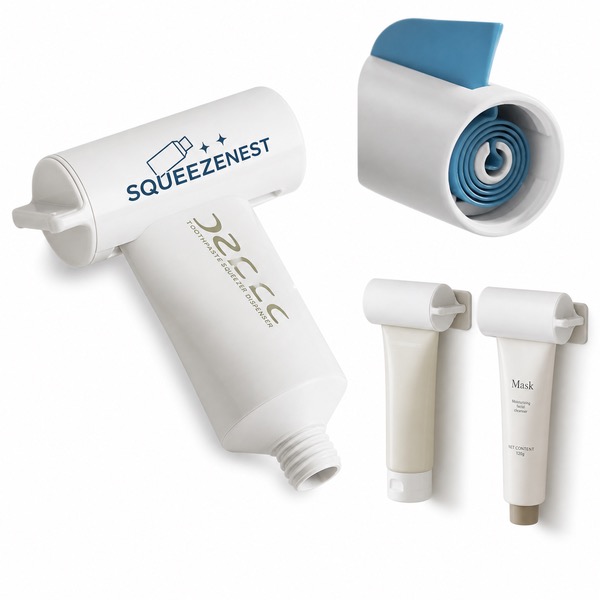 Side-Knob Toothpaste Extruder for Smaller Tube Products — Plastic — White