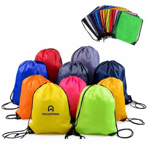 Polyester Drawstring Backpack for Clothes Shoes Towels