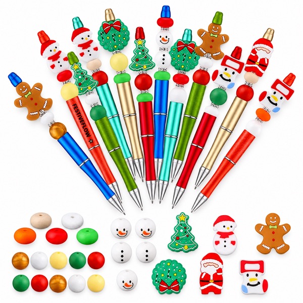DIY Holiday Bead Pens with Colorful Silicone Beads