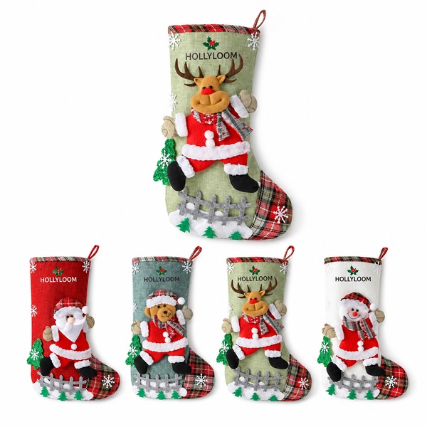 Burlap Holiday Gift Bag For Christmas Decor